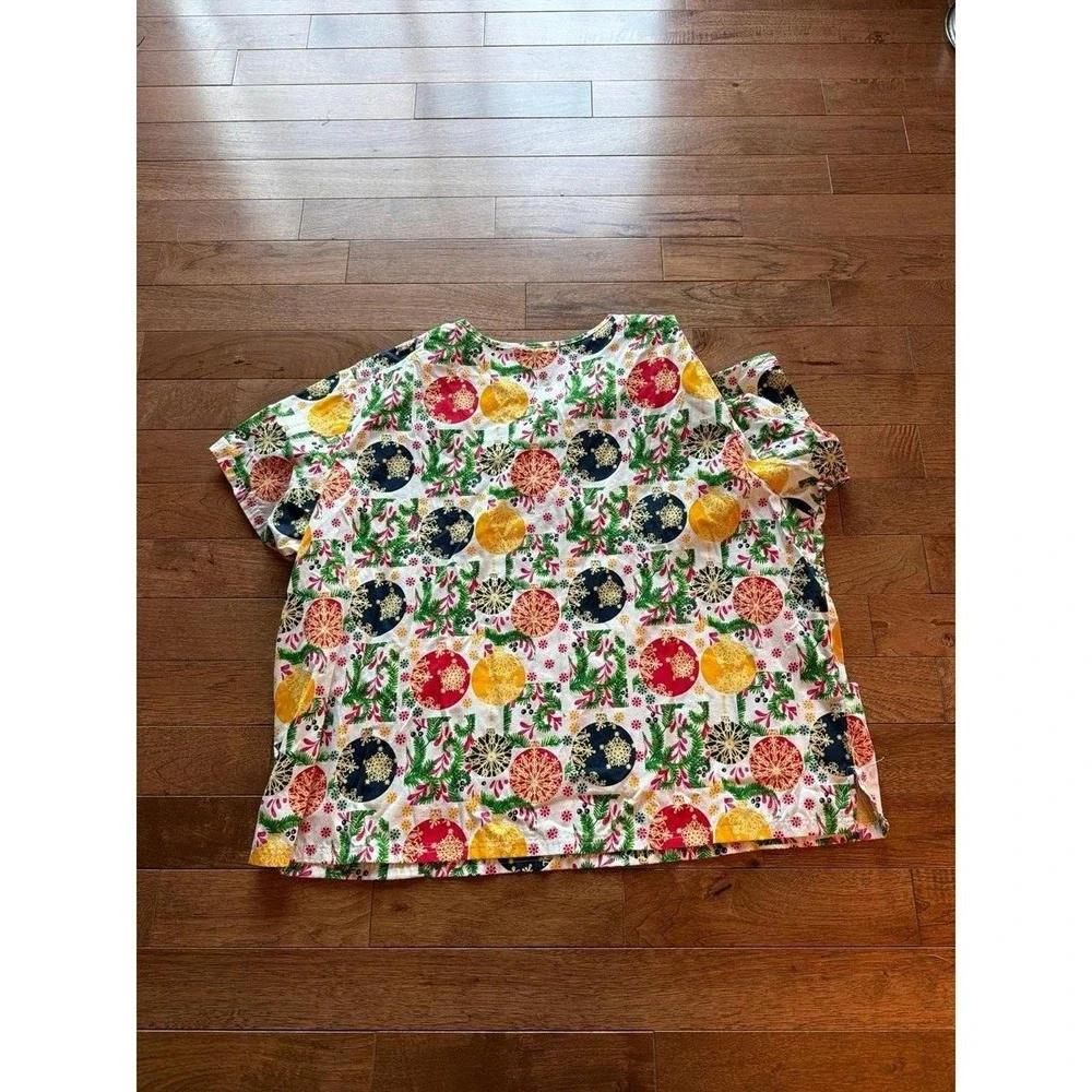 Butter Soft Originals Christmas Ornaments Scrubs Top 4X
